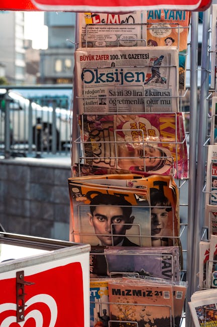 Editorial workspace with articles
